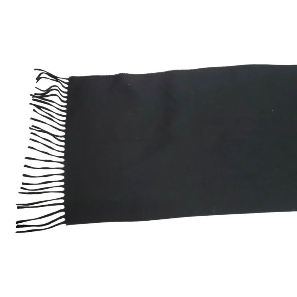 Vintage Christian Dior Monsieur Black Scarf Cashmaire Fringed Winter Japan